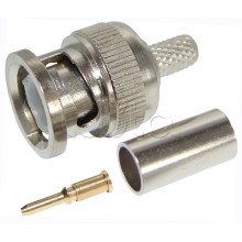 Разъем штекер BNC RG-58 обжим (01-001A) (100шт/уп) REXANT 05-3001