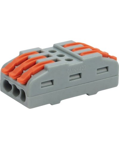 Клемма соединительная многоразовая проходная 3 полюса, серая (25 шт./уп.) REXANT (07-6263-3) в Таганроге Монтажные материалы Pintop.ru