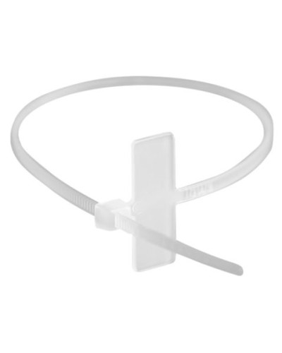 Хомут P6.6 маркировочный, белый, 2,5x100, горизонтальная табличка под замком 24,5x7,8 DKC 252100SR-M в Таганроге Стяжки-хомуты Pintop.ru