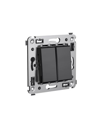 Выключатель двухклавишный в стену, Avanti, Черный квадрат DKC 4402104 в Таганроге Аксессуары для стоек и шкафов Pintop.ru