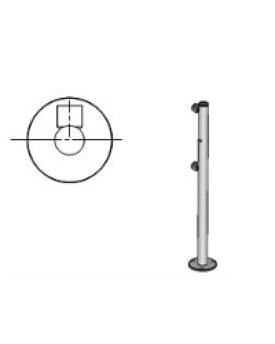 Стойка ограждения с отверстием под фиксатор 2 муфты L-образная, Oxgard Стойка ограждения с отверстием под фиксатор L-образная, 2 муфты слева (ВЗР 1996.09.52) в Таганроге Ограждения Pintop.ru
