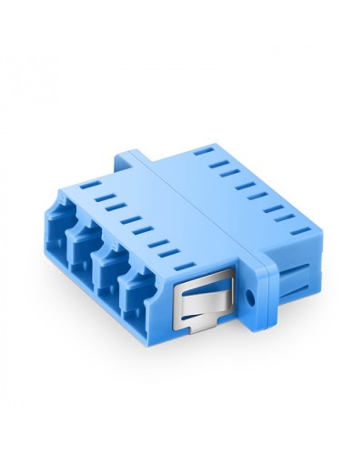 Оптический адаптер OS2, квадро LC, с фланцами, синий Eurolan (36A-S2-4L-02BU) в Таганроге Проходные адаптеры и розетки оптические Pintop.ru