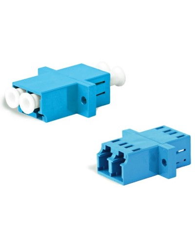 Адаптер оптический проходной LC/UPC-LC/UPC, SM, duplex, корпус пластиковый, синий, белые колпачки LC/UPC-LC/UPC Hyperline FA-P11Z-DLC/DLC-N/WH-BL в Таганроге Проходные адаптеры и розетки оптические Pintop.ru