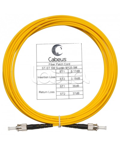 Шнур оптический simplex ST-ST 9/125 sm 25м LSZH Cabeus FOP(s)-9-ST-ST-25m в Таганроге Патч-корды оптические Pintop.ru