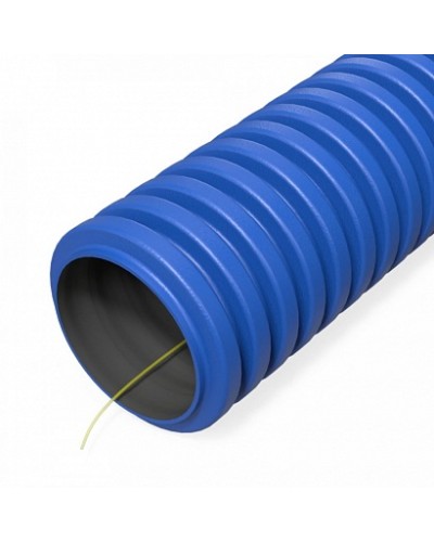 Труба гофрированная двустенная ПНД гибкая тип 450 (SN34) с/з синяя d32 мм (100м/уп) Промрукав (PR15.0254) в Таганроге Труба гофрированная Pintop.ru