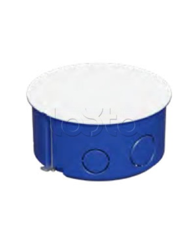 Коробка распред с крышкойдля г/к D100x50мм с металл. лапками, цвет синий IP30 (1шт) Экопласт (44668-1) в Таганроге Распределительные коробки Pintop.ru