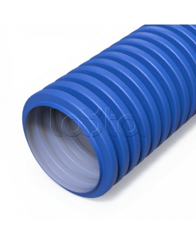 Труба гофрированная двустенная ПНД гибкая вентиляционная голубая (RAL 5012) d90 мм (50м/уп) Промрукав (PR15.0282) в Таганроге Труба гофрированная Pintop.ru