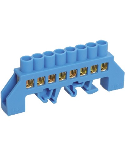 Шина нулевая в комбинированном DIN-изоляторе типа «Стойка» ШНИ-8x12-8-КС-С IEK YNN10-812-8DP-K07 в Таганроге Клеммные колодки Pintop.ru