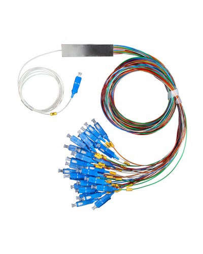 Разветвитель план 1х16 окон SC/UPC 9/125 вывод 1,5м буфер 0.9мм 1260/1650 Cabeus (FCT-PLC-1/16-9-SC/U-1.5-0.9) в Таганроге Оптические разветвители (сплиттеры) Pintop.ru