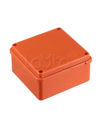 JBS100 Коробка огн. E110, о/п 100х100х55мм, с гладкими стенками, без галогена, IP56, 4P, (2,5-16 мм2), цвет оранж. Экопласт (42327HF) в Таганроге Коробки (ОКЛ) Экопласт Pintop.ru