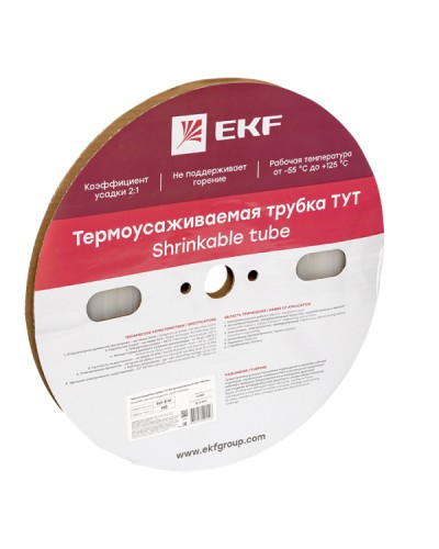 Термоусаживаемая трубка ТУТ 8/4 прозрачная рулон EKF PROxima (tut-8-tr) в Таганроге Аксессуары для кабель-канала Pintop.ru
