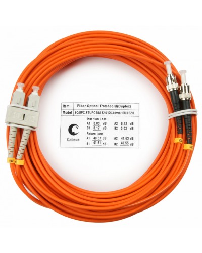 Шнур оптический duplex SC-ST 62,5/125 mm 20м LSZH Cabeus FOP-62-SC-ST-20m в Таганроге Патч-корды оптические Pintop.ru