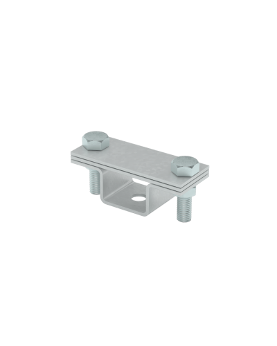 Универсальный держатель на мостовой опоре для полосы до 40 мм с 2 пластинами КМ-профиль (UDMO2-B40) в Таганроге Монтажные материалы Pintop.ru