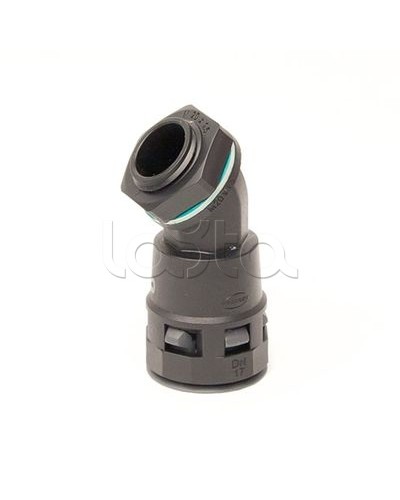 Монтажный комплект муфта 45 грд. труба-коробка DN 17 мм, М20х1,5, полиамид, цвет черный DKC PACL17M20N в Таганроге Повороты, муфты, тройники Pintop.ru