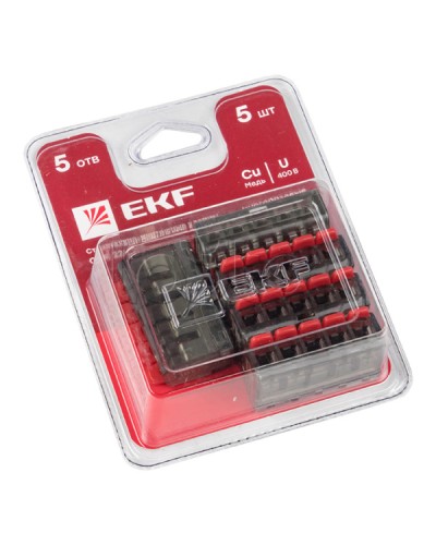 Клемма СМК 221-415 5 отверстий 0.2-4.0 мм2 блистер (5шт.) EKF PROxima (plc-smk-221-415b) в Таганроге Клеммные колодки Pintop.ru