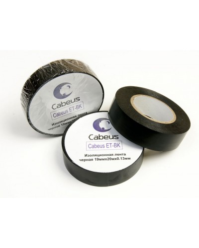 Лента изоляционная (черная) Cabeus ET-BK в Таганроге Аксессуары для кабель-канала Pintop.ru
