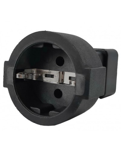 Адаптер переходной, розетка Schuko - вилка C20, 220В, 16А, черный LANMASTER (LAN-PPS/20-BK) в Таганроге Проходные адаптеры и розетки оптические Pintop.ru