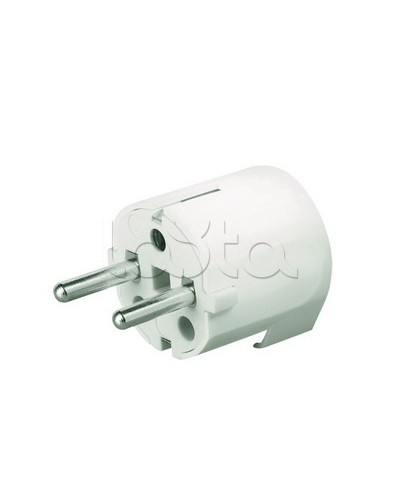 Вилка кабельная, бытовая с центральным вводом кабеля. Белая. IP20 16А 2P+E 230В DKC DIS1302063 в Таганроге Аксессуары для стоек и шкафов Pintop.ru