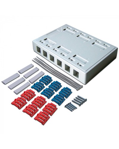 Коробка настенная на 12 кейстоунов, белая LANMASTER (LAN-MB-12K-WH) в Таганроге Распределительные коробки Pintop.ru