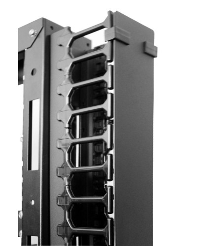 Вертикальный кабельный органайзер с пласт. пальцами для шкафов ШТК-СП-42.6.x, 2 компл ЦМО (ВКО-П-20/42U-9005) в Таганроге Кабельные органайзеры Pintop.ru