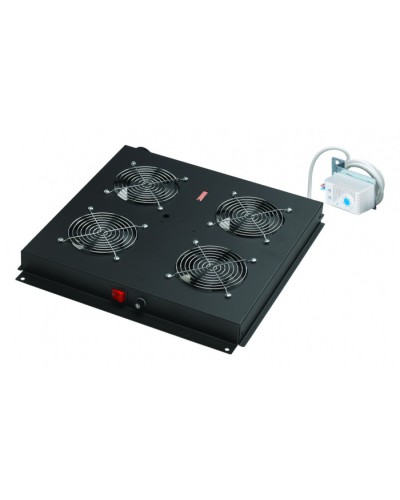 Вентилятор 4-х мод. с мех. терм., со шнуром пит. 1,8м, вилка Shuko, чер. Datarex DR-452411 в Таганроге Вентиляторные модули Pintop.ru