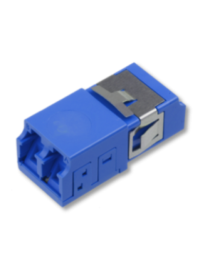 Оптический адаптер OS2, дуплекс LC, без фланцев, со шторками, синий Eurolan (36A-S2-2L-11BU) в Таганроге Проходные адаптеры и розетки оптические Pintop.ru