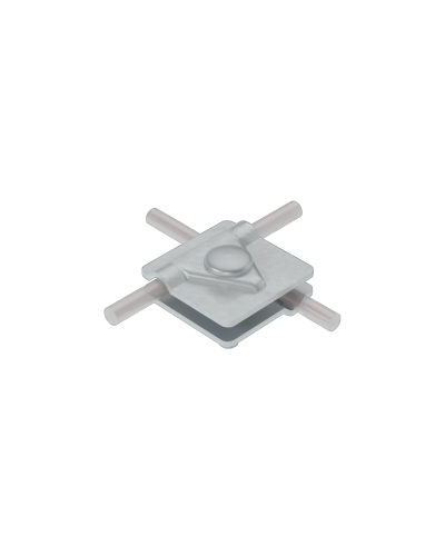 Универсальный соединитель для прутка Ø 5-10 мм с 2 пластинами 40х40 мм TD КМ-Профиль (2USM-D5-10 TD) в Таганроге Аксессуары для лотков Pintop.ru