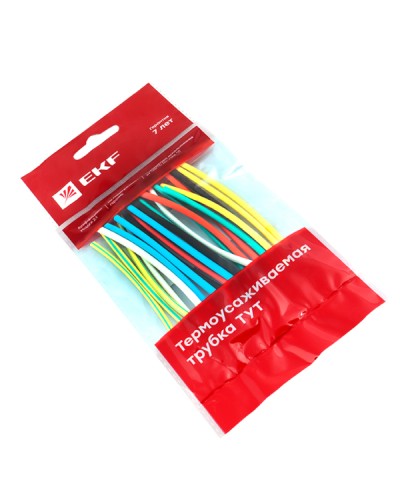 Термоусаживаемая трубка ТУТ нг 4/2 набор:7 цветов по 3шт. 100мм. EKF PROxima (tut-n-4) в Таганроге Аксессуары для кабель-канала Pintop.ru