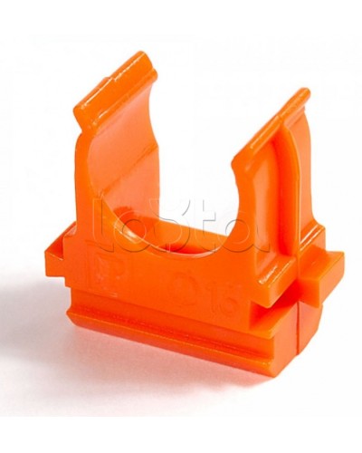 Крепёж-клипса для труб АБС-пластик оранжевая д16 в малой упаковке (10шт/1000шт уп/кор) Промрукав (PR13.0066) в Таганроге Держатели, клипсы, скобы Pintop.ru