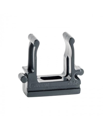 CF16G Держатель (клипса), без галогена, для труб D16мм, цвет чёрный (50шт)Экопласт (41716-50HF-BL) в Таганроге Держатели, клипсы, скобы Pintop.ru