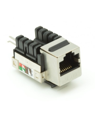 Модуль-вставка типа Keystone, Кат.5e (Класс D), 100МГц, RJ45/8P8C, 110/KRONE, T568A/B, экранированный, металлик, уп-ка 10шт. NETLAN EC-UKJ-SD2-MT-10 в Таганроге Коннекторы Pintop.ru