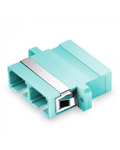 Оптический адаптер, OM3, дуплекс SC, с фланцами, бирюзовый Eurolan (36A-30-2S-02AQ) в Таганроге Проходные адаптеры и розетки оптические Pintop.ru