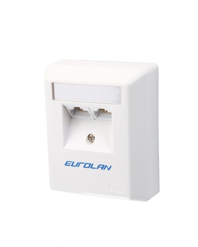 Настенная коробка 2-портовая UTP категории 5e угловая, белый Eurolan (12D-U5-02WT) в Таганроге Розетки компьютерные и телефонные Pintop.ru