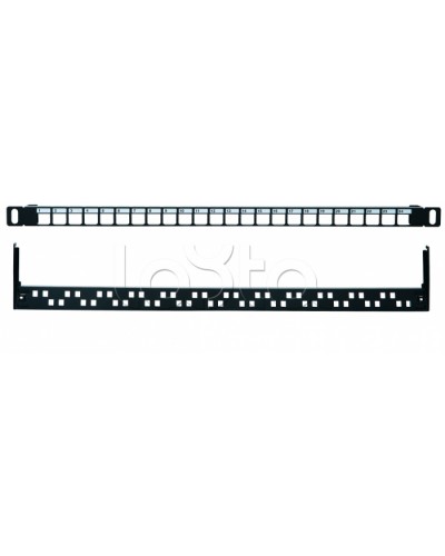 Коммутационная панель 19” наборная, UTP, 0,5U, 24 порта, черный Eurolan (27B-00-24-05BL) в Таганроге Патч панель Pintop.ru