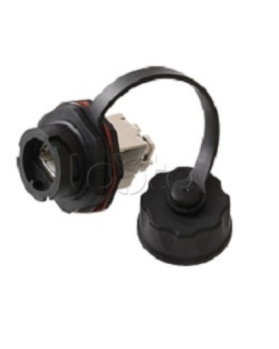 Индустриальный модуль-вставка NIKOMAX, Кат.6a (Класс Ea), 500МГц, RJ45/8P8C, 110/KRONE, T568A/B, экранированный, IP67, с защитной крышкой, черный NIKOMAX (NMC-KJSA2-IS-BK) в Таганроге Модули Keystone Pintop.ru