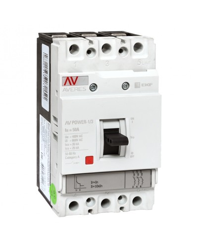 Автоматический выключатель AV POWER-1/3 50А 35kA TR EKF (mccb-13-50-TR-av) в Таганроге Электротехническое оборудование Pintop.ru