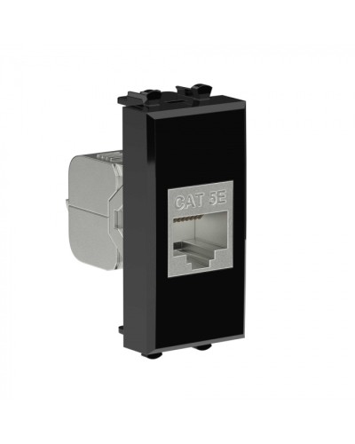 Avanti Компьютерная розетка RJ-45 без шторки модульная, кат.5е экран., Черный квадрат 1модуль DKC (4402761) в Таганроге Коннекторы Pintop.ru