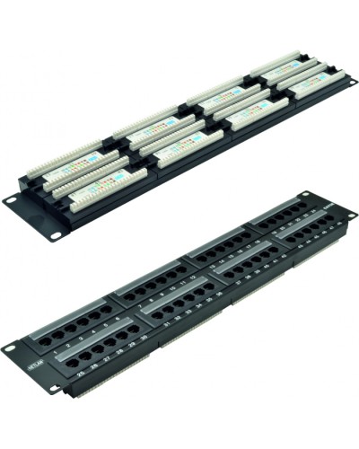 Панель коммутационная 19, 2U, 48 портов,Кат.5e NETLAN EC-URP-48-UD2 в Таганроге Патч панель Pintop.ru