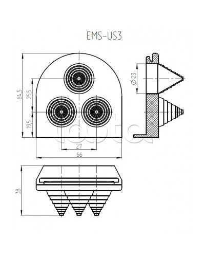 Ввод кабельный Elbox EMS-US3 в Таганроге Аксессуары для стоек и шкафов Pintop.ru