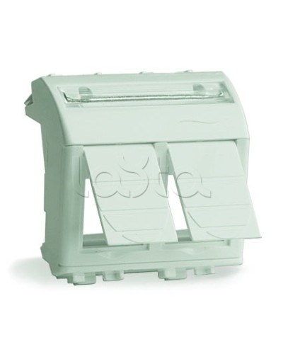 Адаптер для 2-х информационных разъемов Systimax, белый, 2мод DKC 76617B в Таганроге Аксессуары для стоек и шкафов Pintop.ru