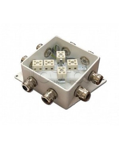 Коробка монтажная огнестойкая Гефест КМ-О (10к)-IP66-120х120, два ввода в Таганроге Распределительные коробки Pintop.ru