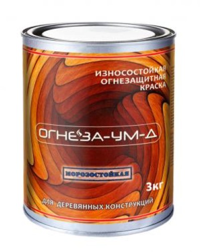 Краска огнезащитная вспучивающаясядля древесины Огнеза марки «ОГНЕЗА-УМ-Д» атмосферостойкая, ведро 3 кг., цвет серый в Таганроге Огнезащитные краски Pintop.ru