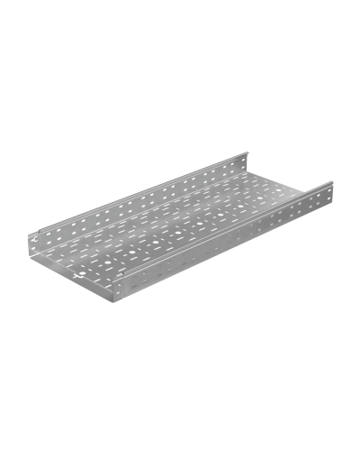 Лоток перфорированный 80х400х1,5 L6000 мм Быстрый монтаж ПЛЮС КМ-профиль (LPplus80-400-1.5-6000) в Таганроге Кабельные лотки Pintop.ru