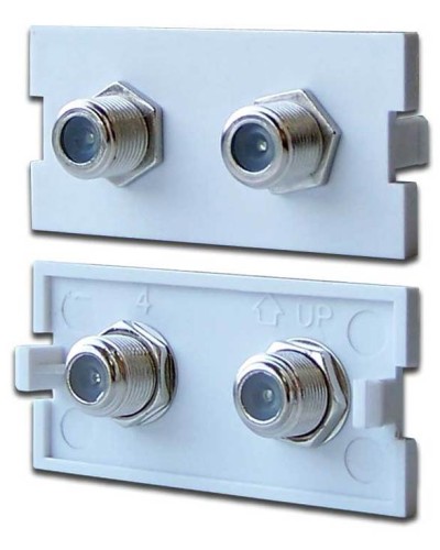 Вставка модульная с 2хF адаптерами в розетку LAN-MB, белая LANMASTER LAN-MBP-2TV/F-WH в Таганроге Коннекторы Pintop.ru