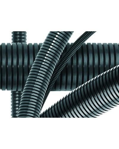 Труба гофрированная DN36мм, ПВ-0, D вн 36,3 мм, D нар 42,5 мм, полиамид 6, с протяжой DKC PA613643F0 в Таганроге Труба гофрированная Pintop.ru