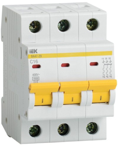 Авт. выкл. ВА47-29 3Р 25А 4,5кА х-ка С GENERICA IEK (MVA25-3-025-C) в Таганроге Электротехническое оборудование Pintop.ru