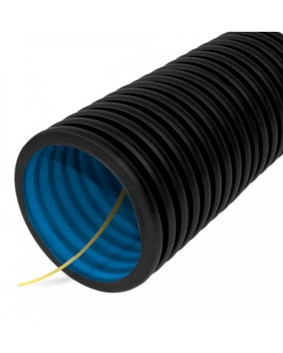 Труба гофрированная двустенная ПНД гибкая тип 450 (SN26) с/з черная д50 (100м/уп) Промрукав (PR15.0138) в Таганроге Труба гофрированная Pintop.ru