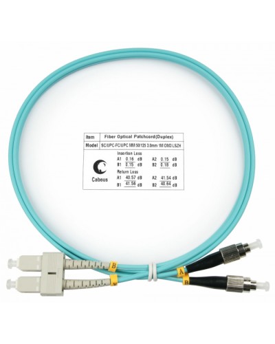 Шнур оптический duplex SC-FC 50/125 mm OM3 1м LSZH Cabeus FOP-50-SC-FC-1m в Таганроге Патч-корды и пигтейлы Pintop.ru