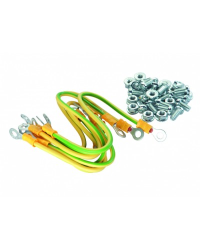 Eurolan Набор проводов заземления, 4 провода 250 мм × 4,0 кв.мм, 4 провода 150 мм × 4,0 кв.мм (60A-14-13GR) в Таганроге Аксессуары для стоек и шкафов Pintop.ru