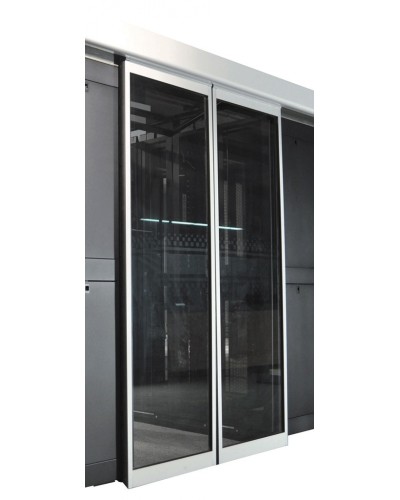 Дверь коридора развижная автоматическая 1200 мм для шкафов LANMASTER DCS 42U, стекло, key-card замок LANMASTER LAN-DC-SDRAL-42Ux12 в Таганроге Аксессуары для стоек и шкафов Pintop.ru